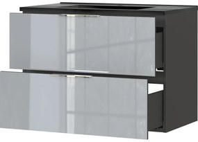 Fekete-szürke fali szekrény mosdókagylóval 81x61 cm Vasio – Germania