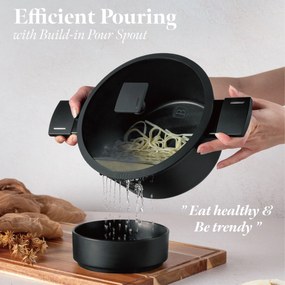 Matt fekete indukciós tapadásmentes lábas fedővel 4,1 L Berlinger Haus Matte Black