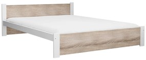 IKAROS ágy 180x200 cm, fehér/sonoma tölgy Ágyrács: Ágyrács nélkül, Matrac: Matrac nélkül