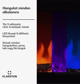 Galeras Smart Intelligens elektromos kandalló, 2 hőmérséklet beállítás, 16 - 30°, LED lángillúzió, IOT csatlakozási lehetőség