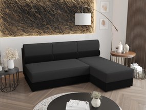 Sarok ülőgarnitúra Radiant L1 (fekete + sötétszürke) (J). 1057437