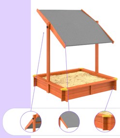Spielwerk Sami homokozó tetővel, lucfenyő, 120x120x120 cm