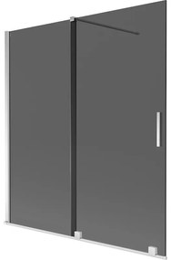 Mexen Velar, 2 szárnyas eltolható kádparaván 150 x 150 cm, 8mm szürke üveg, króm, 896-150-000-41-01