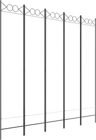 vidaXL fehér 5 paneles paraván 200x200 cm szövet