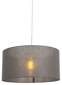 Rusztikus lógólámpa fehér, szürke árnyékolóval 50 cm - Combi 1