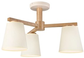 Felületre szerelhető csillár ELLIE 3xE27/15W/230V krémes/tölgy