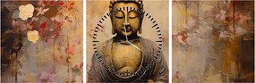 Kép - Buddha, festészet (órával) (90x30 cm)