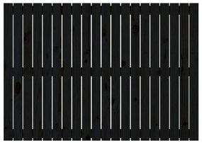 fekete tömör fenyőfa fali fejtámla 127,5 x 3 x 90 cm