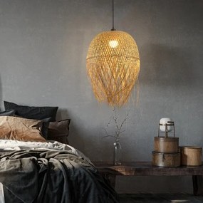 Immax 08271L - Csillár zsinóron HILO 1xE27/40W/230V átm. 45 cm bambusz