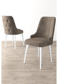 Étkezőszék szett (6 db) Newa - Cappuccino, Fehér