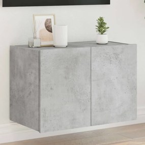 betonszürke falra szerelhető TV-szekrény LED-del 60x35x41 cm