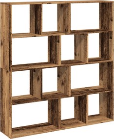 vidaXL antik fa színű szerelt fa könyvszekrény 132 x 29 x 141,5 cm