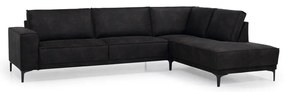 Antracitszürke bőrutánzat sarokkanapé (jobb oldali) Copenhagen – Scandic