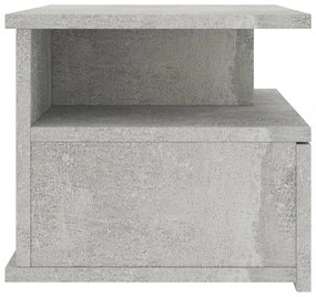 2 db betonszürke szerelt fa lebegő éjjeliszekrény 40x31x27 cm