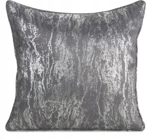 Dekorációs párnahuzat Elise 45x45 acél ezüst márvány szegély