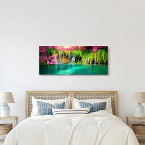 Kép - vízesés, Plitvicei-tavak, Horvátország (120x50 cm)