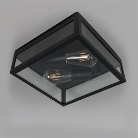 Ipari kültéri mennyezeti lámpa fekete 2 lámpás - Rotterdam