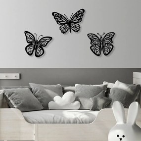 Butterflies fém fali dekoráció, 32×26 cm
