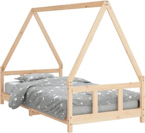 vidaXL tömör fenyőfa gyerekágykeret 90 x 190 cm