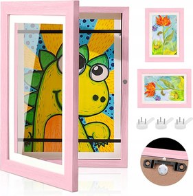 A4-es MĂ©retƱ Fa KĂ©pkeret Gyerekeknek, RĂłzsaszĂn, 32 x 24 cm