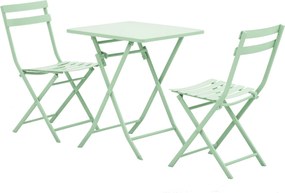 Outsunny összecsukható bistro kertiszett - négyzetasztal mérete: 60L x 60W x 71H cm 2 székkel - zöld, vízálló, porfestett fém | Aosom