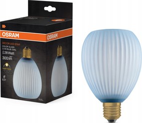 Led izzó E27 Ovális 3.5W 300lm 2700K Meleg Dekoratív Kék Osram