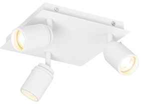Okos fürdőszobai spotlámpa fehér négyzet alakú 3-lámpás IP44 3 Wifi GU10 50mm-es izzóval - Ducha