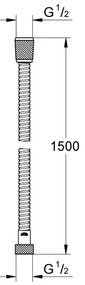 GROHE 22108000 - VITALIOFLEX METAL LONG-LIFE zuhanycső, 1500 mm, króm