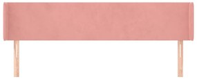 rózsaszín bársony szárnyas fejtámla 183x16x78/88 cm