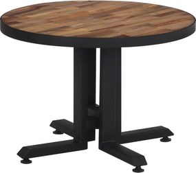vidaXL kerek tömör újrahasznosított tíkfa dohányzóasztal Ø55 x 40 cm