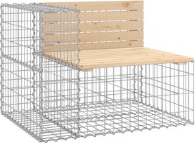 vidaXL tömör fenyőfa gabion kerti pad 92x71x65,5 cm