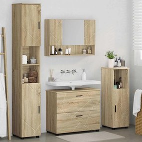 Fürdőszoba bútor szett 4 pcs sonoma tölgy 30 x 35 x 192 cm
