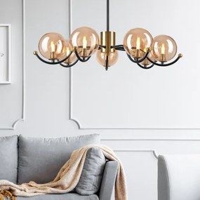 Csillá rrúdon GEORGIA 7xE14/5W/230V arany/füstös bézs