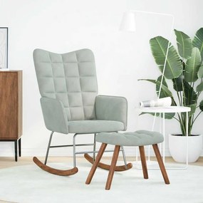 világosszürke bársony hintaszék ülőkével