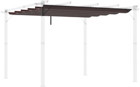 Outsunny 2.5x2.55m Pergola Napernyő Cserélhető Tető Napernyő Szövet Kerti Pavilonhoz, 10 Leeresztő Nyílással, Barna | Aosom