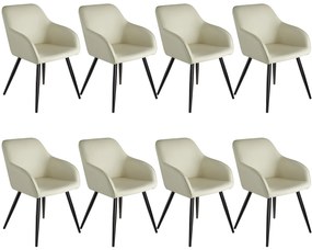 tectake 404768 8 marilyn anyag szék - krém / fekete