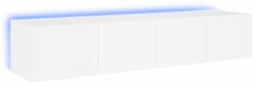 2 db fehér falra szerelhető TV-szekrény LED-del 60x35x31 cm