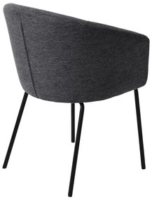 Sötétszürke kárpitozott karfás étkezőfotel Easton – Unique Furniture