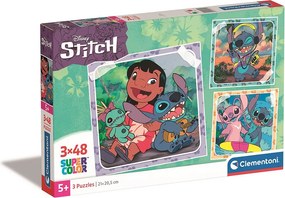 Disney Lilo és Stitch, A csillagkutya Playing the Guitar 3x48 db-os puzzle Clementoni