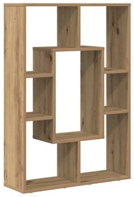 kézműves tölgy színű szerelt fa könyvespolc 63 x 20 x 90 cm