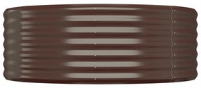barna porszórt acél kerti magaságyás 322x100x36 cm