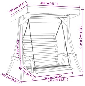 tömör lucfenyő baldachinos hintapad tíkfa kivitelezéssel