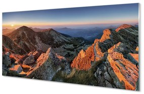 Üvegképek Mountain naplemente 140x70 cm