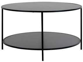 Fekete kerek dohányzóasztal fekete asztallappal ø 80 cm Vita – House Nordic