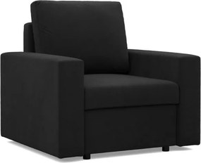 Zeus fotel, egyenes kartámasz, szövet anyag, hab töltet, fekete