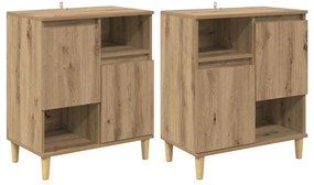 Oldalszekrények 2 pcs Artisan tölgy 60 x 35 x 70 cm Faanyag