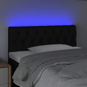fekete szövet LED-es fejtámla 100 x 7 x 78/88 cm