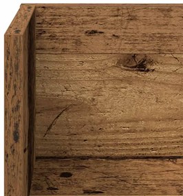 2 db antik fa színű szerelt fa fali polc 100x16,5x16,5 cm