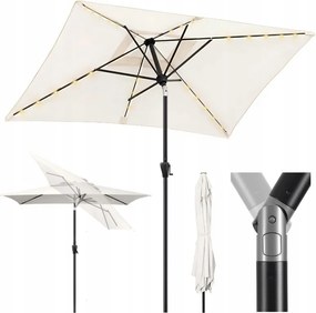 Napernyő Erkély Teraszra Krémszínű Led Világító Napelemes Alumínium 140 X 210 CM