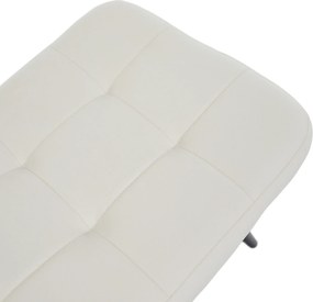 Fotel lábtartóval, fehér Velvet szövet/fekete, HABEN